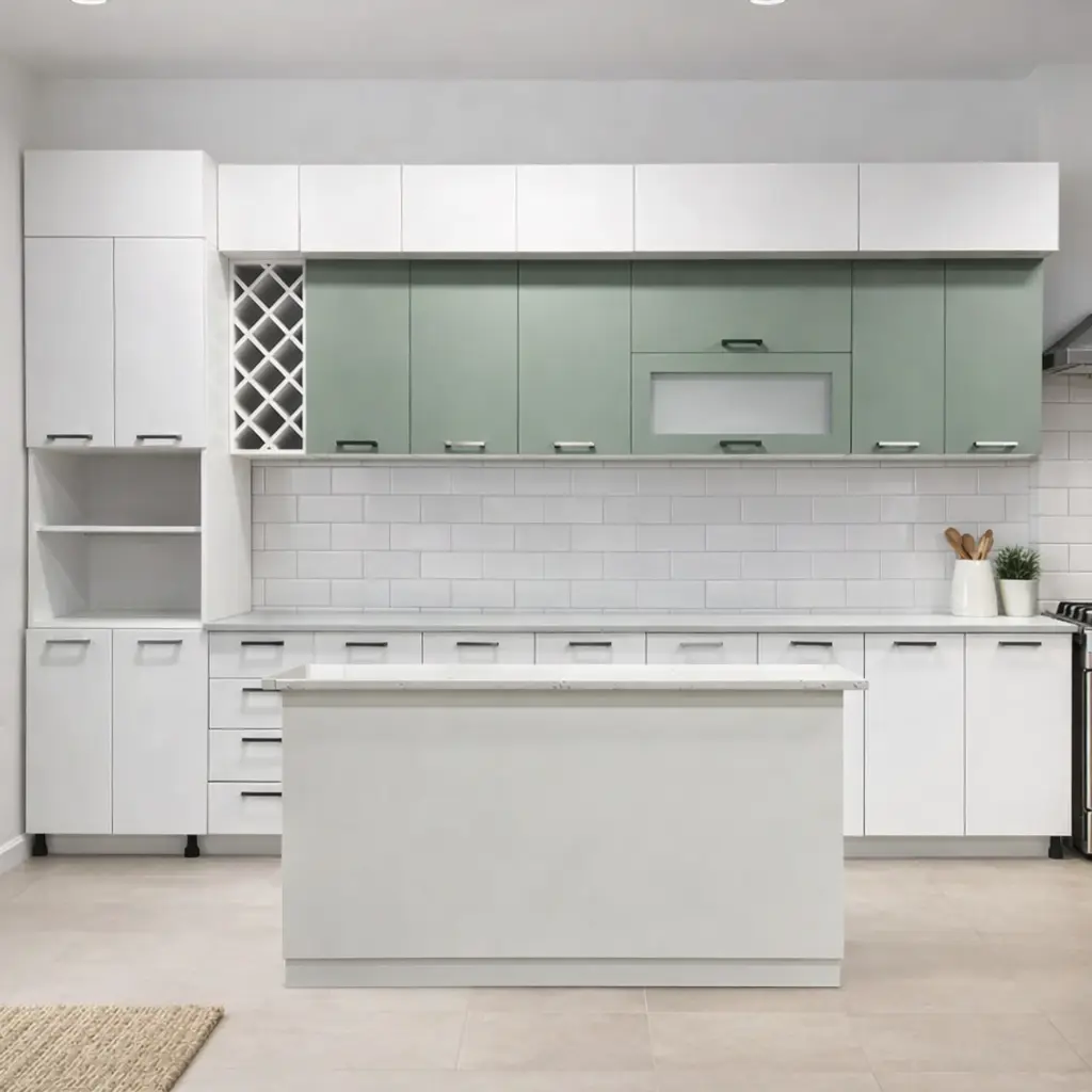 ST-33 | სამზარეულო | პრიალა მდფ | 3.50 მ (პენლით და კუნძულით)