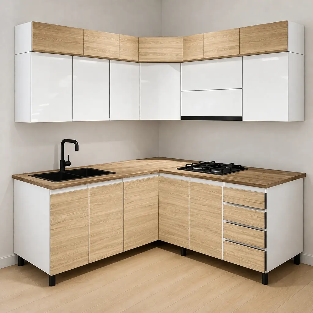 EA-18 | კუთხის სამზარეულო | მდფ-ლამინატი | 1.80 მ-1.60 მ