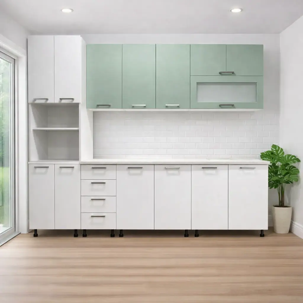 ST-28 | სამზარეულო | პრიალა მდფ | 2.60 მ+60 სმ (პენალი)