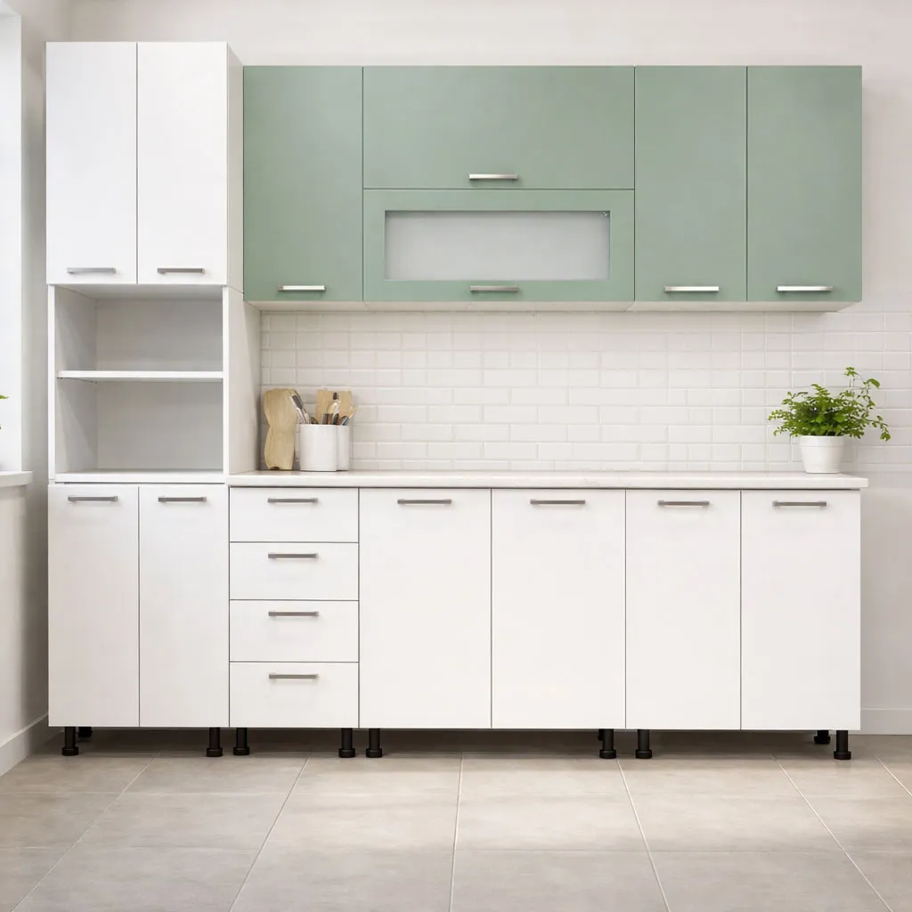 ST-27 | სამზარეულო | პრიალა მდფ | 1.80 მ+60 სმ (პენალი)