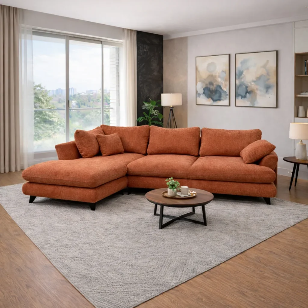 კუთხის დივანი | ზომა: 2.50 მ X 1.65 მ