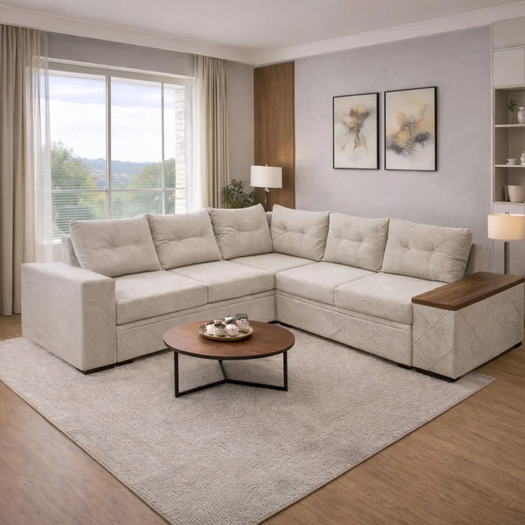 კუთხის დივანი | ზომა: 2.50 მ X 2.60 მ