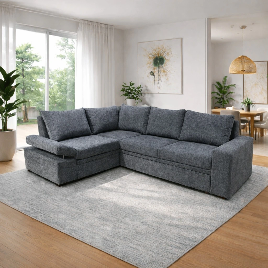 კუთხის დივანი კოსმო | ზომა: 2.50 მ X 1.90 მ